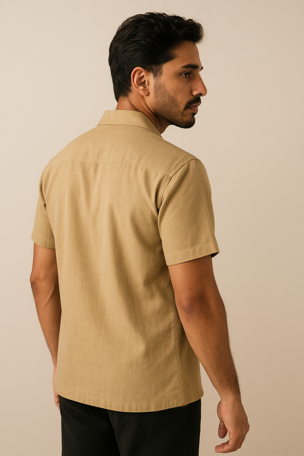 Beige Flower Embroidery