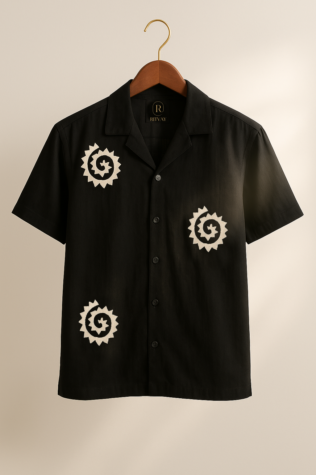 Black White Circle Embroidery