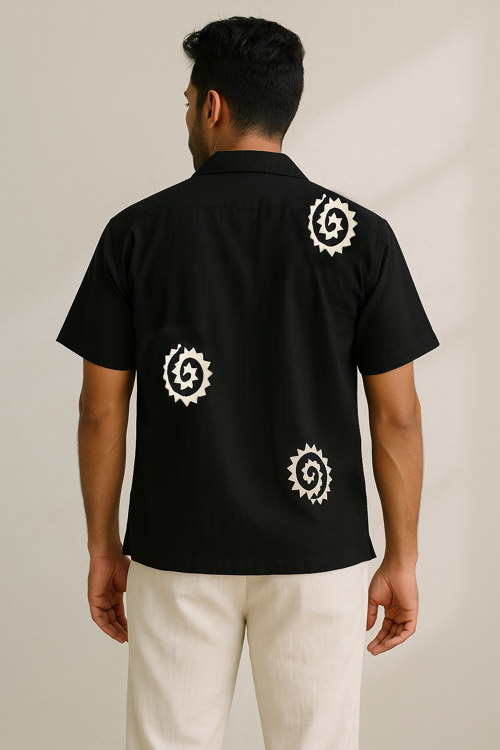 Black White Circle Embroidery