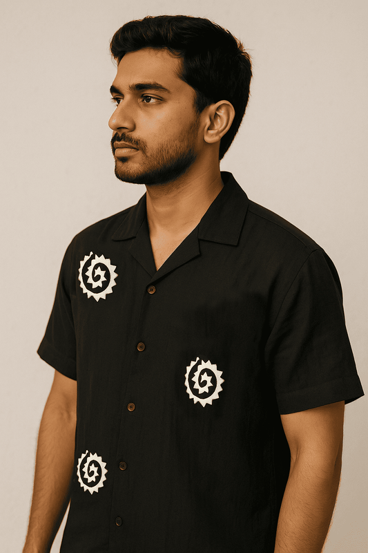 Black White Circle Embroidery