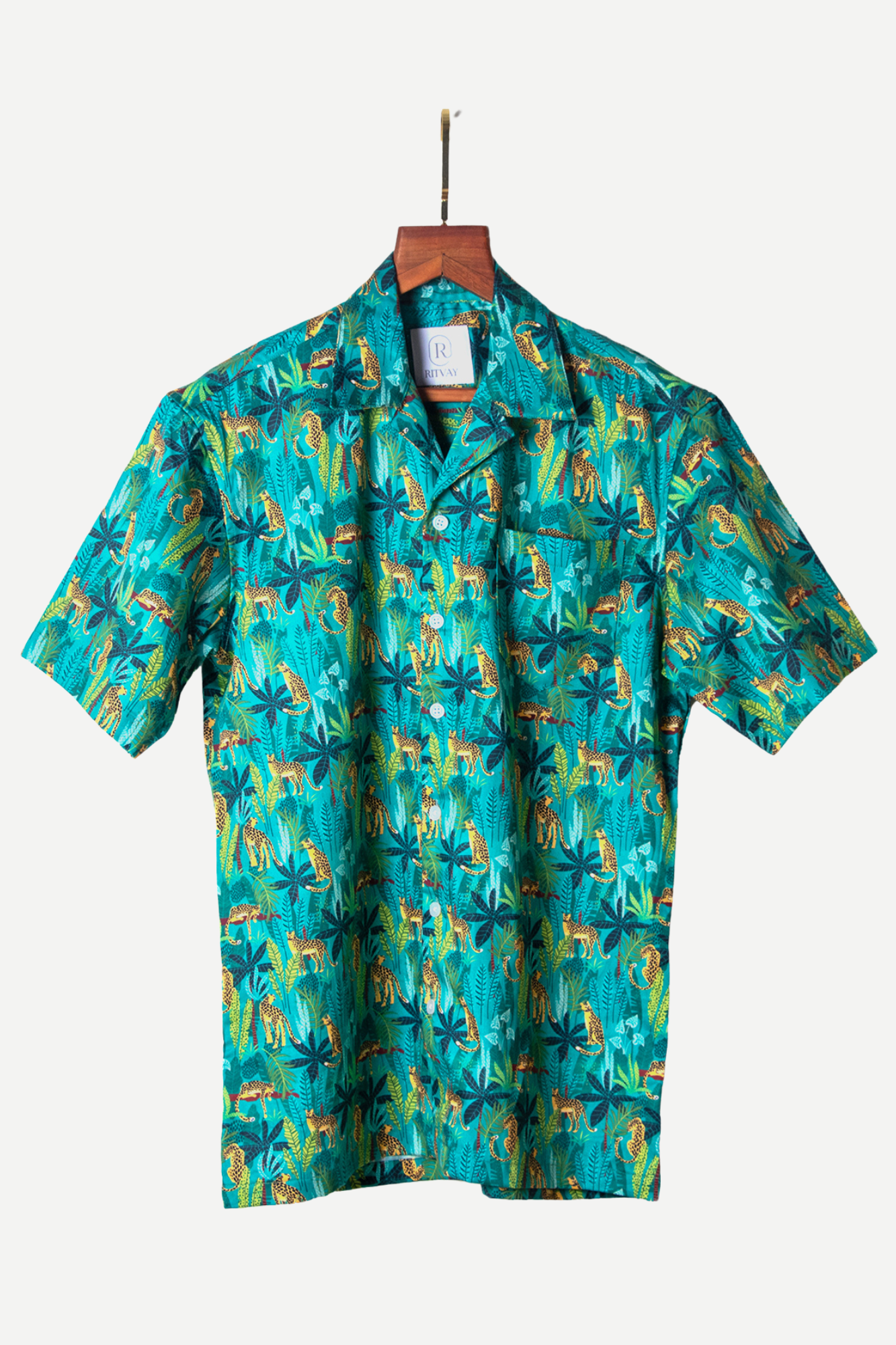 Green Cheetah Print Shirt Image 1