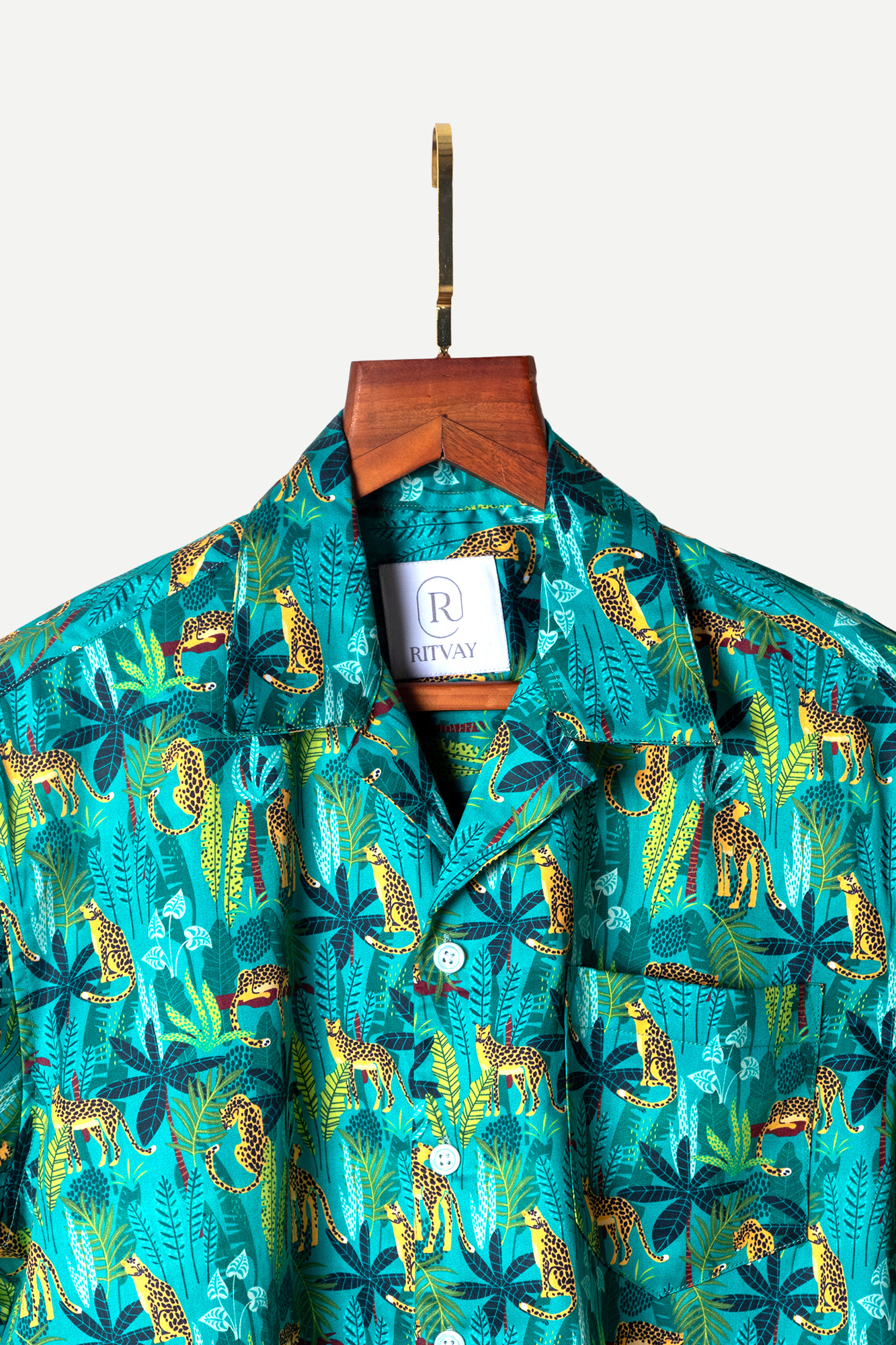 Green Cheetah Print Shirt Image 3