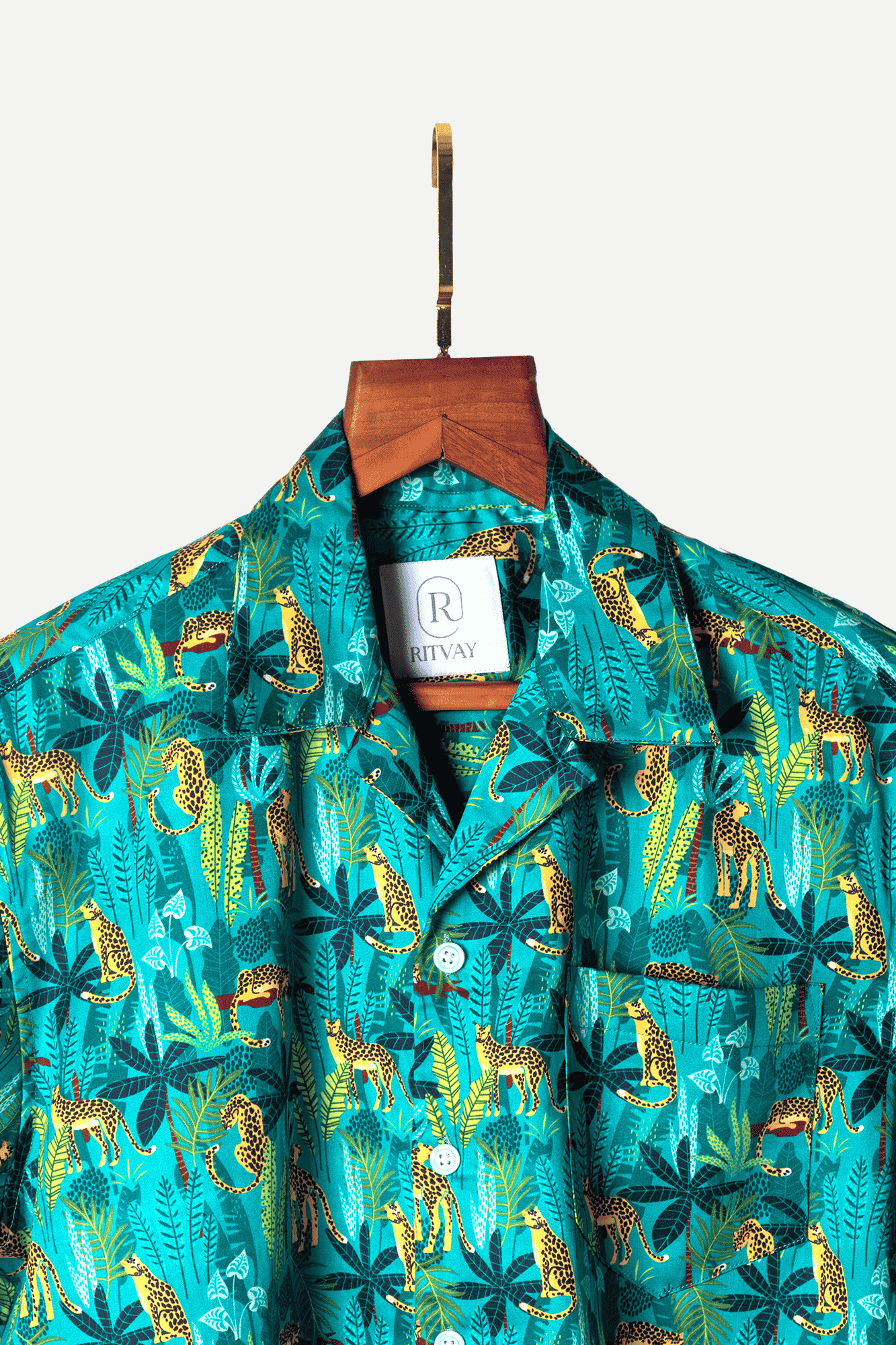 Green Cheetah Print Shirt Image 3