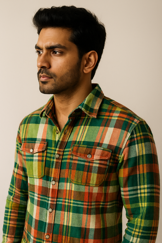 Multi-Check Dual-Layer Shirt Model 3