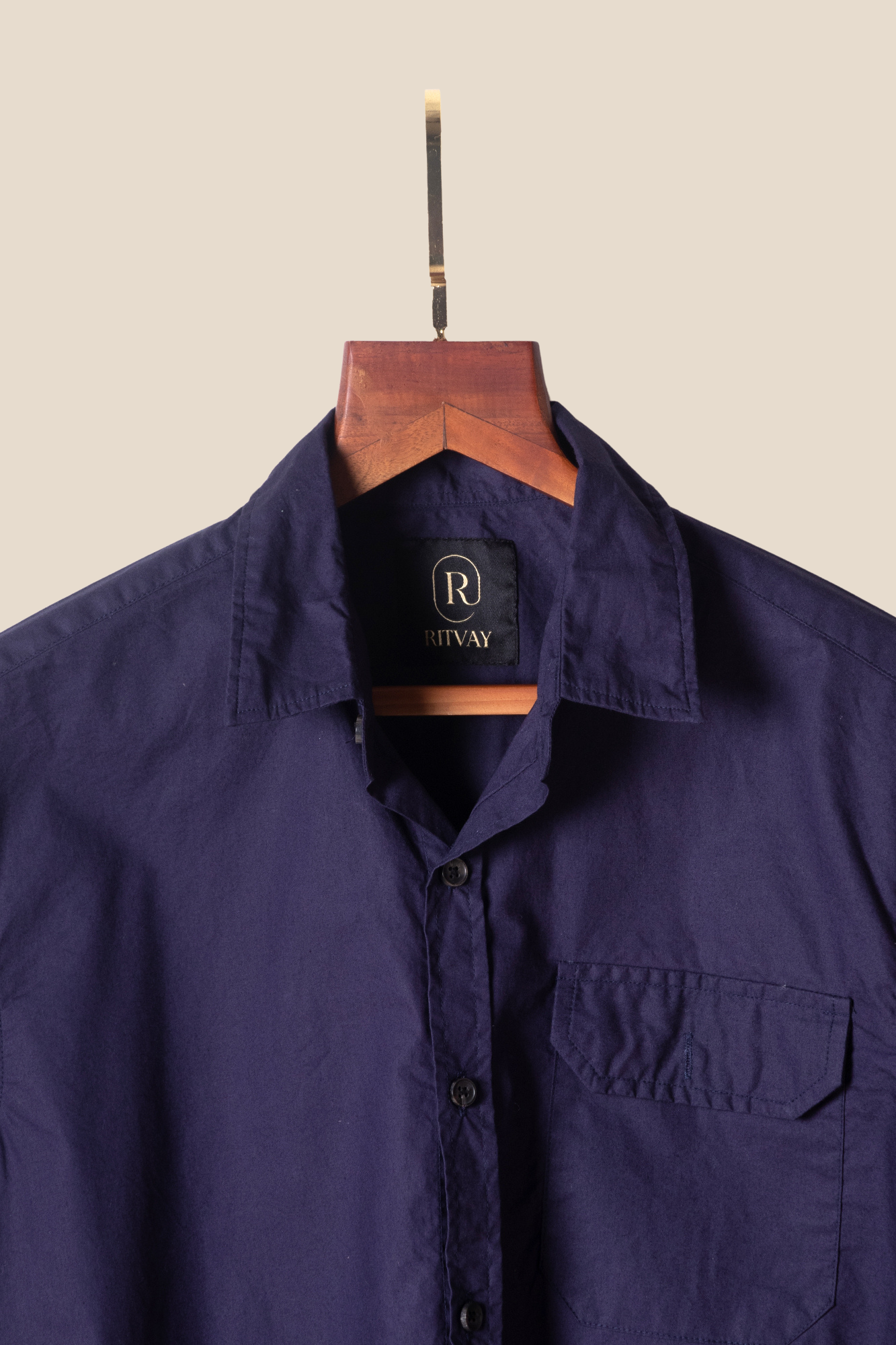Navy Solid Shirt Image 3