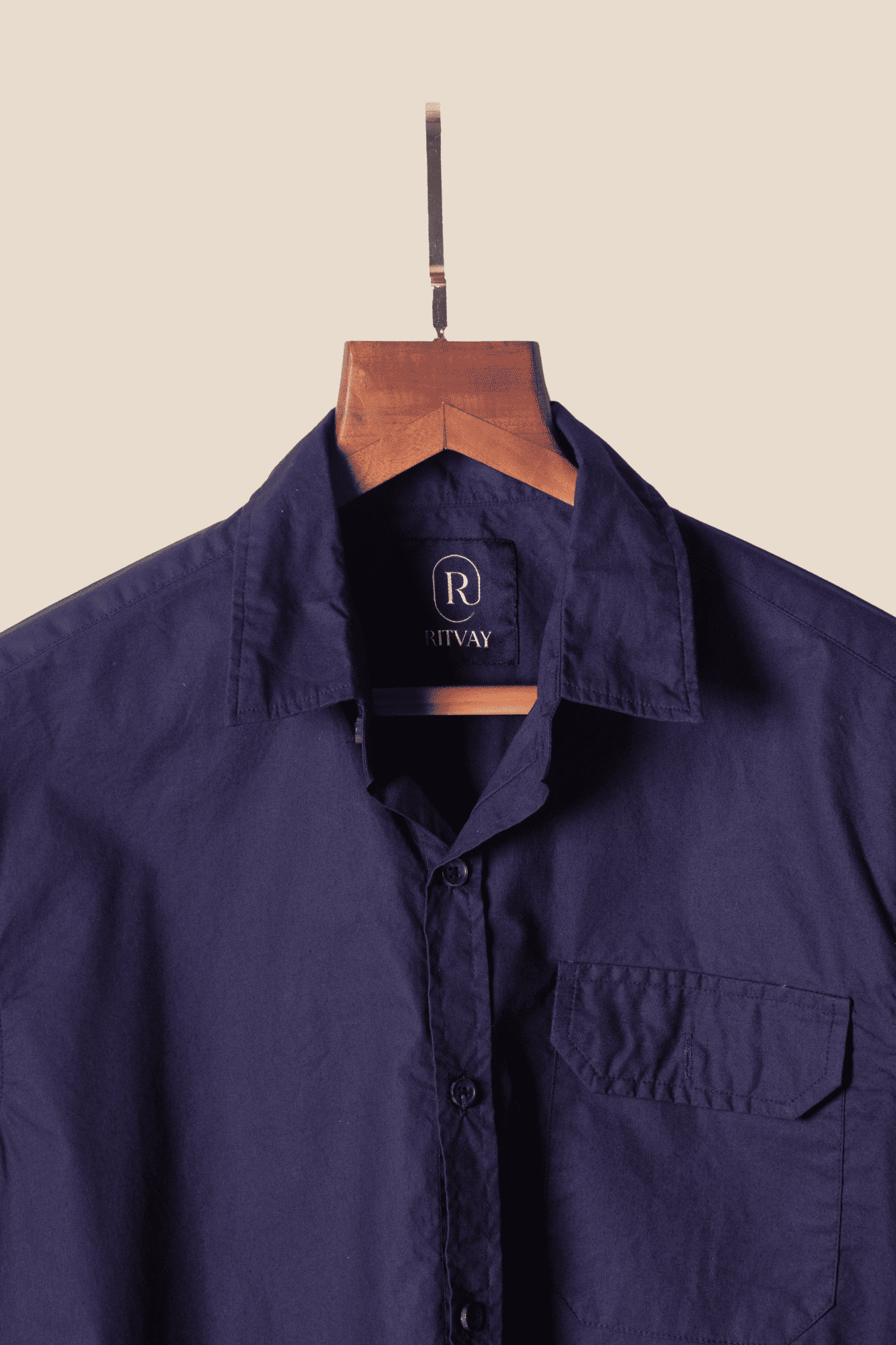 Navy Solid Shirt Image 3