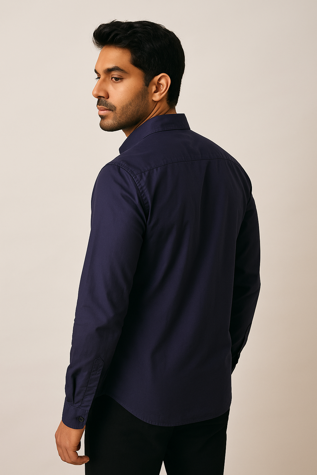 Navy Solid Shirt Model 2