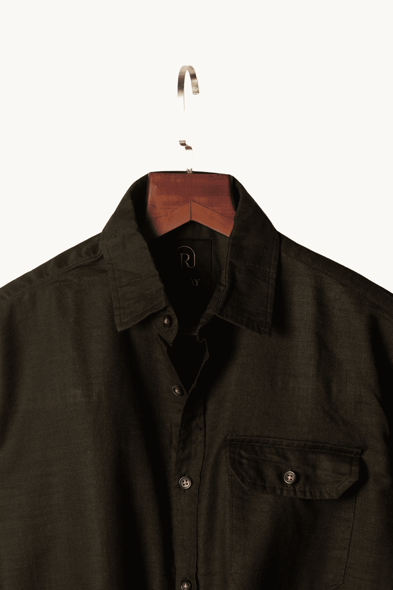 Olive Slub Shirt Image 3