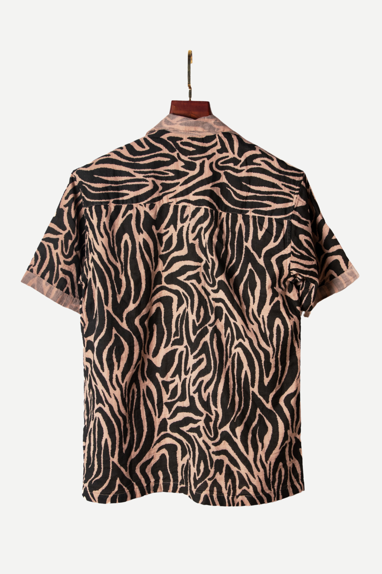 Olive Beige Zebra Print Shirt Image 2