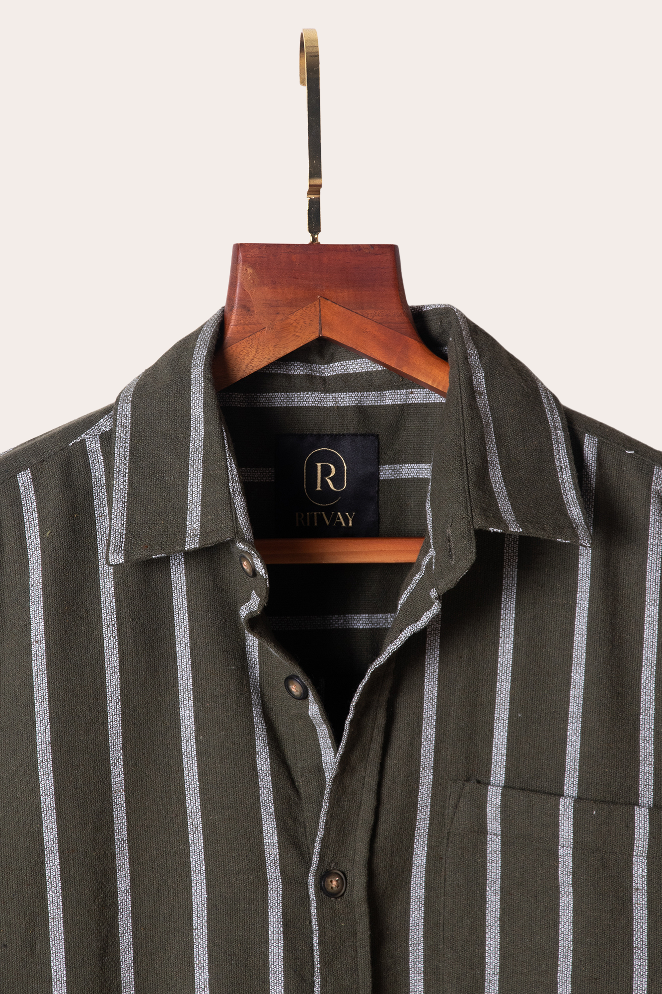 Olive White Shirt Image 3