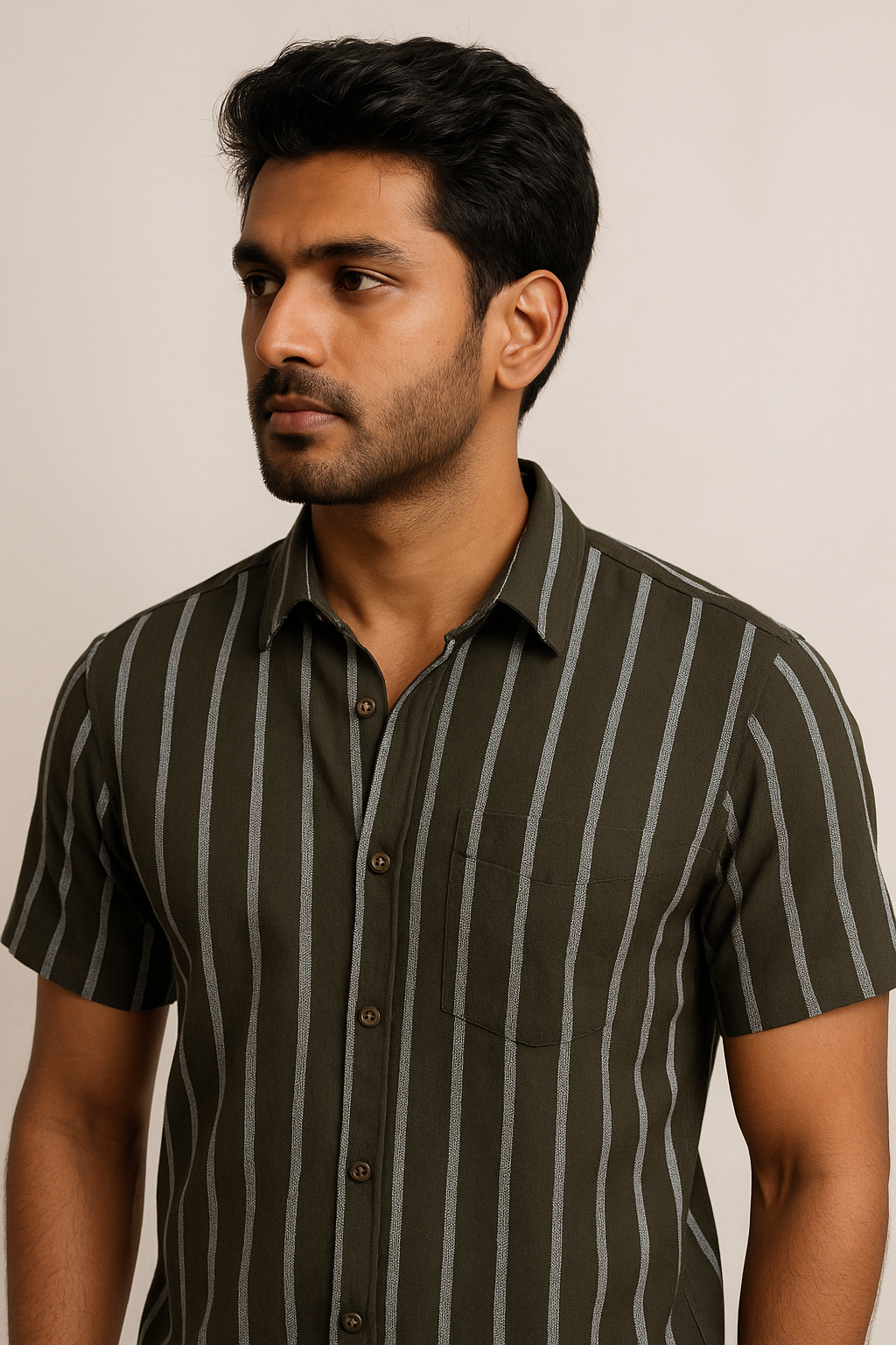 Olive White Shirt Model 3