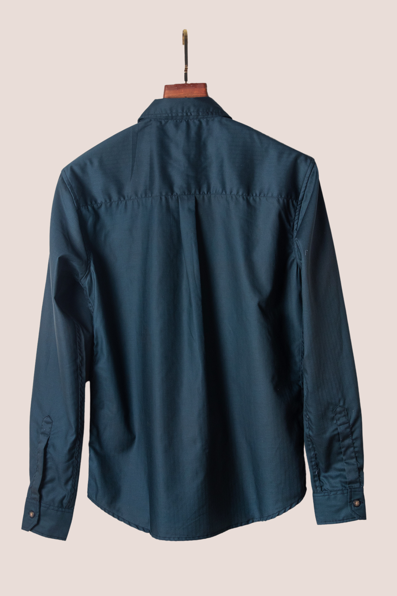 Teal Herringbone Dobby Shirt Image 2