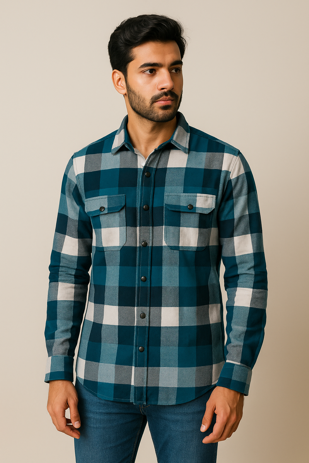 Teal Black Shirt Model 1