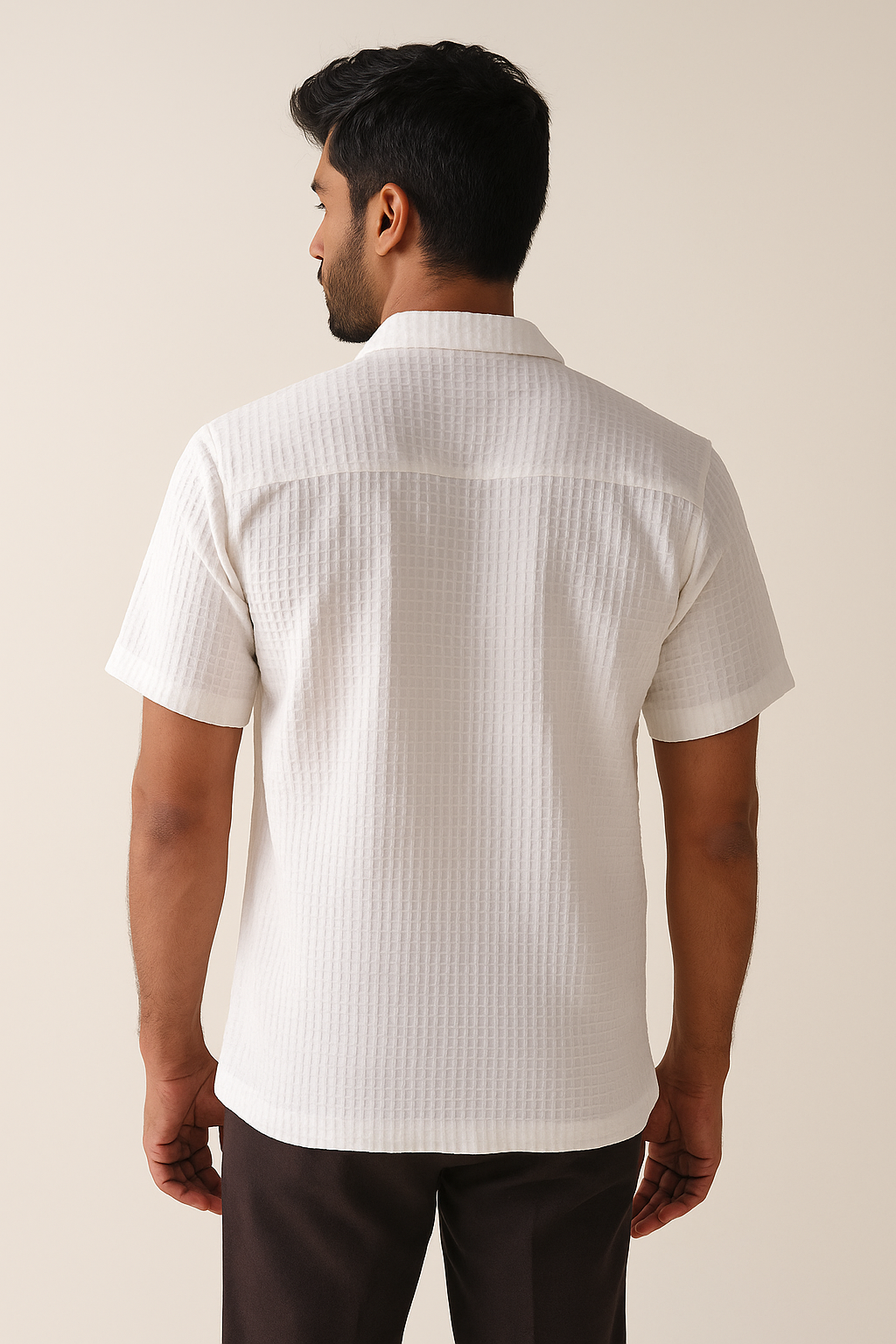 White Dobby Shirt Model 2