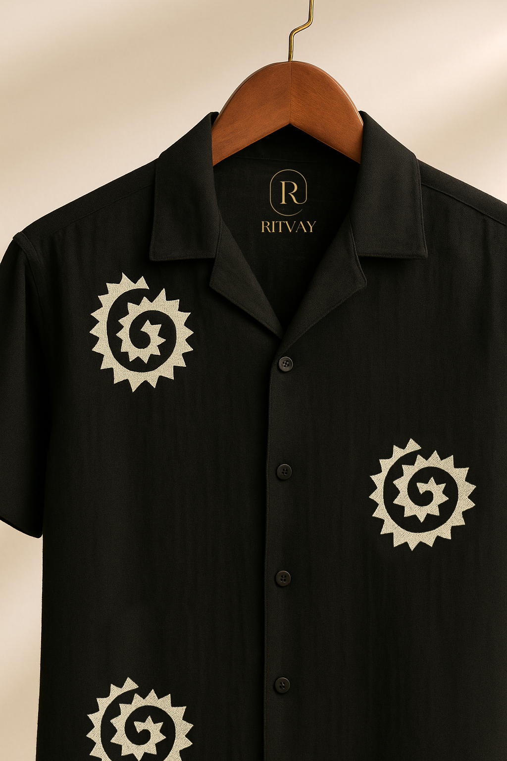 Black White Circle Embroidery