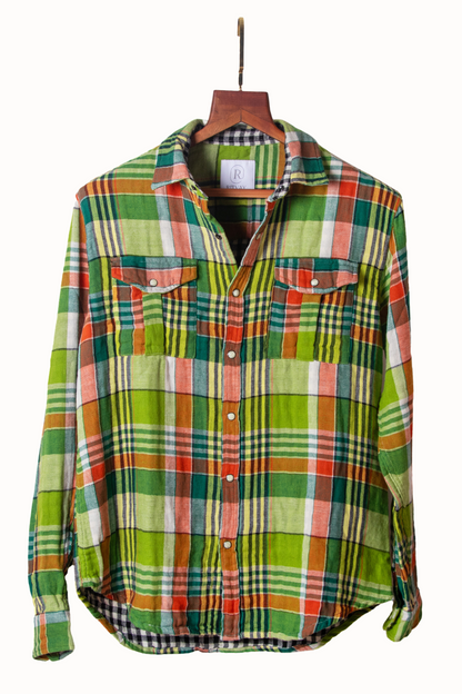 Multi-Check Dual-Layer Shirt Imagel 1