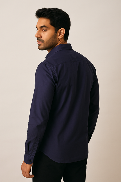 Navy Solid Shirt Model 2