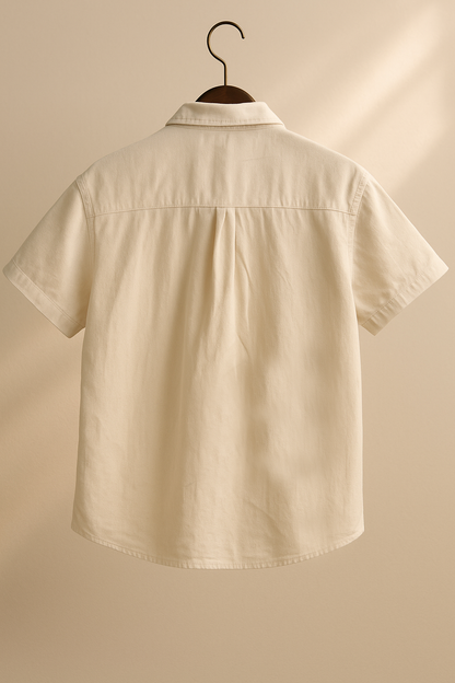 Off White Face Embroidery Shirt