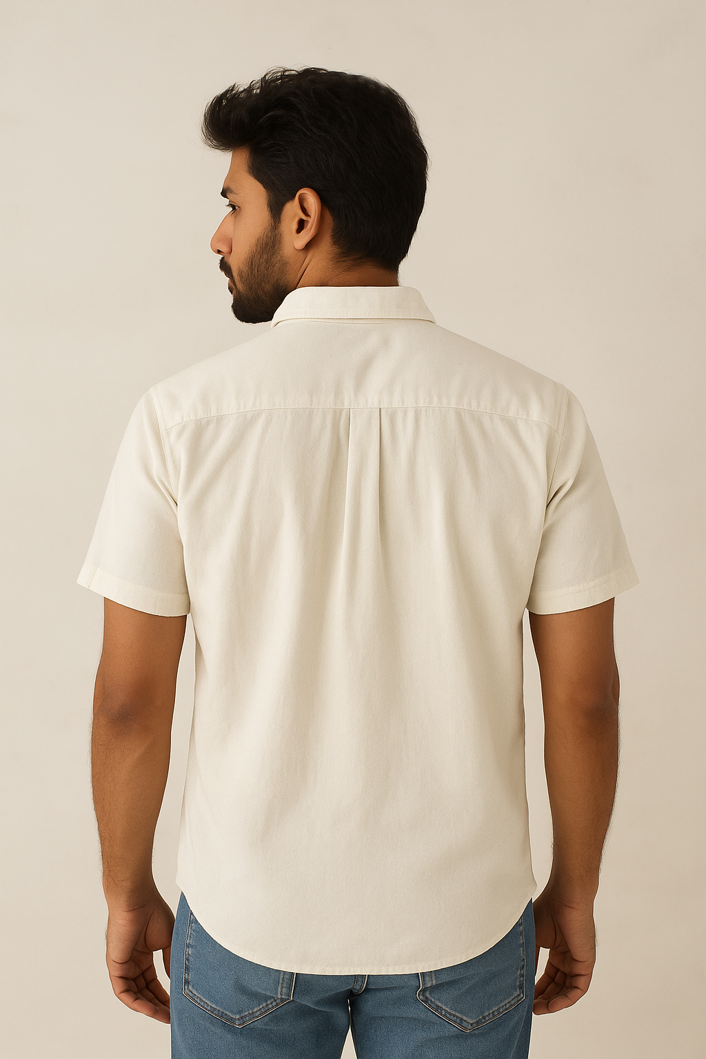 Off White Face Embroidery Shirt