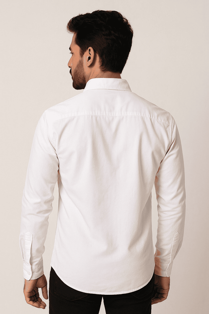 White Shirt with Contrast Placket Model 2